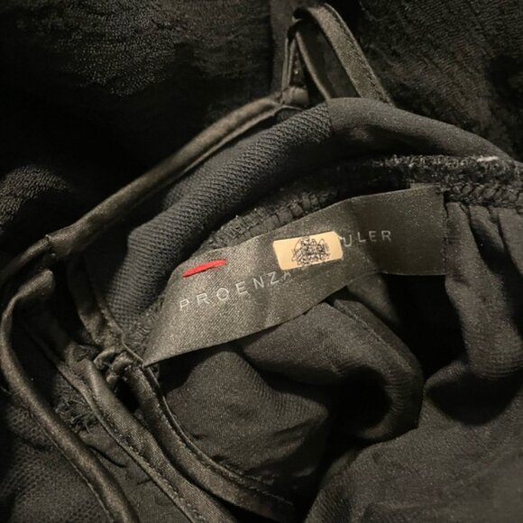 PROENZA SCHOULER Satin Pleated Crepe Button Detail Maxi Dress Gown 2 Black - Picture 5 of 8